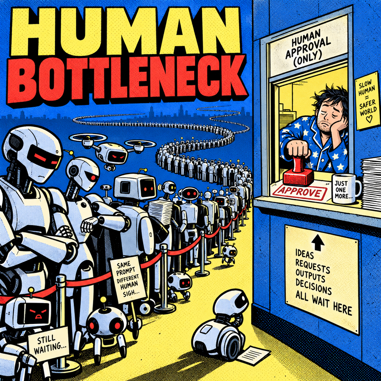 HUMAN BOTTLENECK original meme artwork